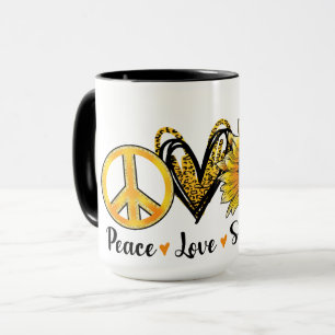 "Peace, Love, Sunflower" Coffee Mug