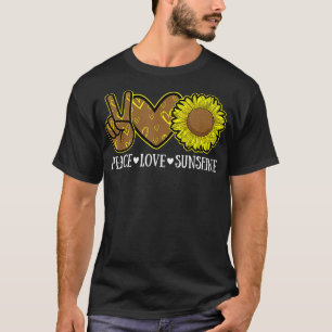 Peace Love Sunshine Sunflower Hippie Sunflower Lov T-Shirt