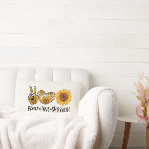 Peace Love Sunshine Throw Pillow