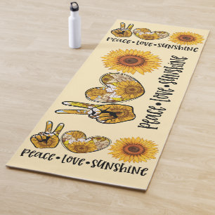 Peace Love Sunshine Yoga Mat – Heart & Sunflower 