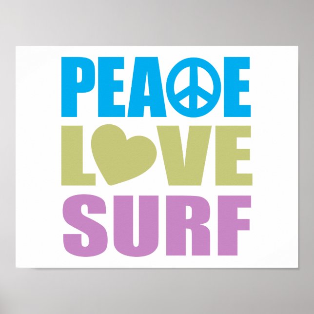 Peace Love Surf Poster (Front)