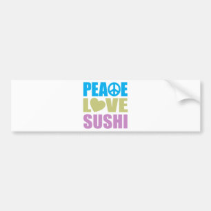 Peace Love Sushi Bumper Sticker
