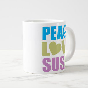 Peace Love Sushi Large Coffee Mug