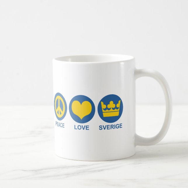 Peace Love Sverige Coffee Mug (Right)