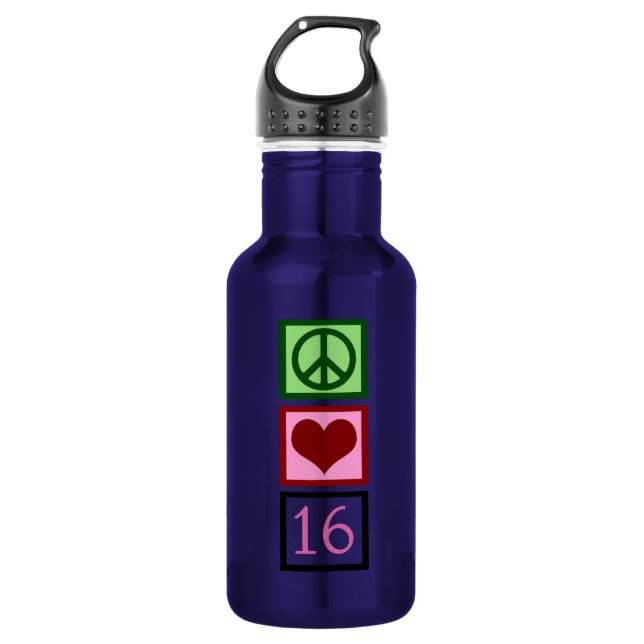 Peace Love Sweet 16 532 Ml Water Bottle (Front)