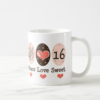 Peace Love Sweet Sixteen Birthday Mug