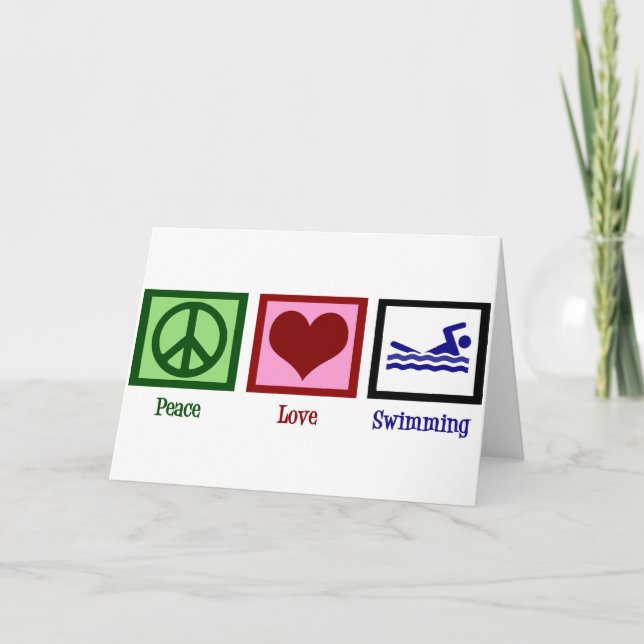 Peace Love Swimming Card (Front)