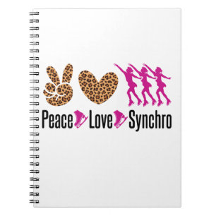 Peace Love Synchro Synchronized Skating Notebook