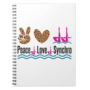 Peace Love Synchro Synchronized Swimming Artistic Notebook