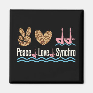 Peace Love Synchro Synchronized Swimming Magnet
