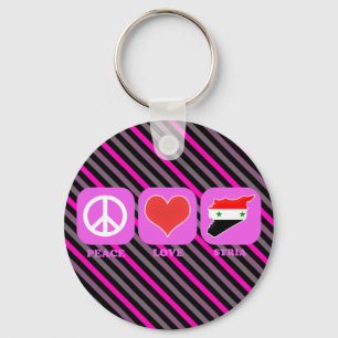 Peace Love Syria Keychain