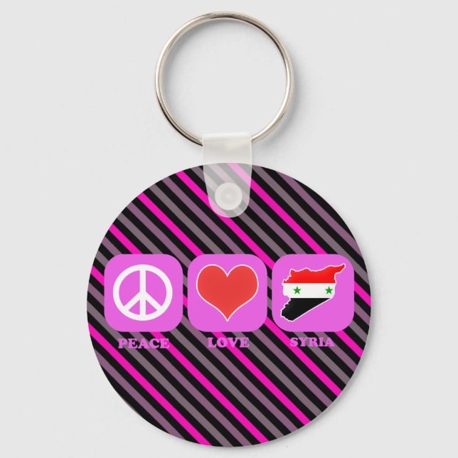 Peace Love Syria Keychain (Front)