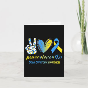 Peace Love T21 Down Syndrome Awareness Awareness S Card