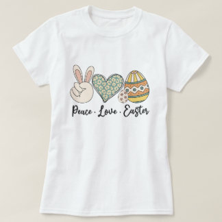 Peace Love T-Shirt de Pâques - Printemps amusant e
