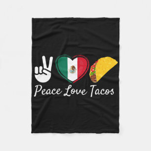 Peace Love Tacos Cinco De Mayo Mexican Fleece Blanket