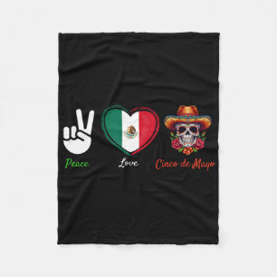 Peace Love Tacos Cinco De Mayo Mexican Fun  Fleece Blanket