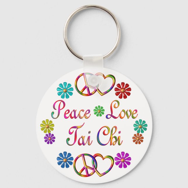 Peace Love Tai Chi Keychain (Front)