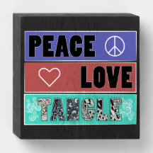 Peace, Love & Tangle Black Box Sign
