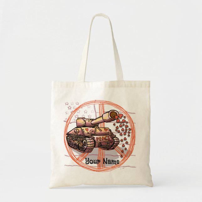 Peace Love Tank Tote Bag (Front)