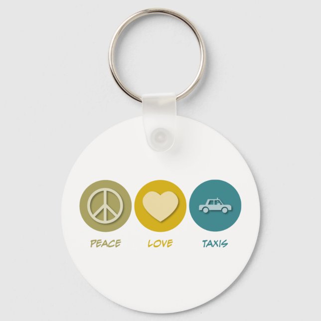 Peace Love Taxis Keychain (Front)