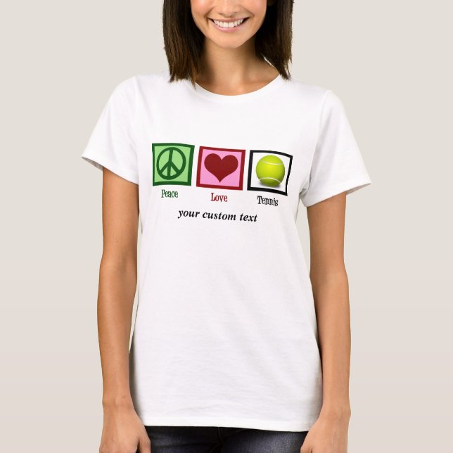 Peace Love Tennis Cute Custom Women's T-Shirt (Front)