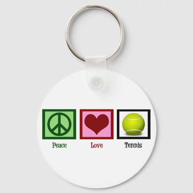 Peace Love Tennis Keychain (Front)
