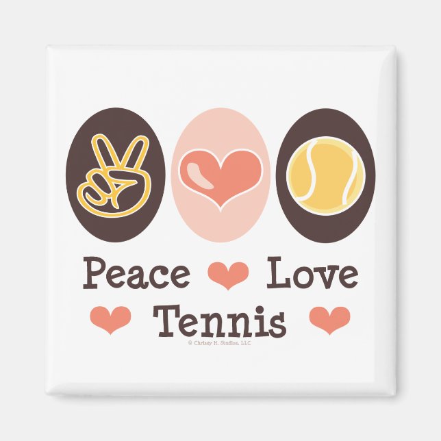 Peace Love Tennis Magnet (Front)