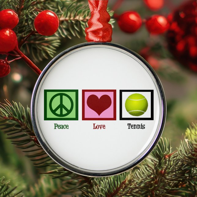 Peace Love Tennis Metal Ornament (Creator Uploaded)