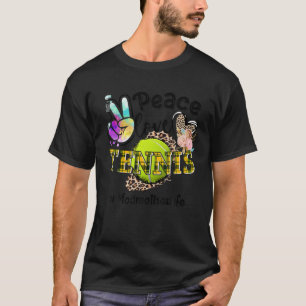 Peace Love Tennis Modmother Life Mom Grandma Leopa T-Shirt