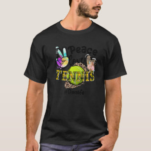 Peace Love Tennis Oma Life Mom Grandma Leopard T-Shirt