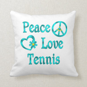 Peace Love Tennis Throw Pillow