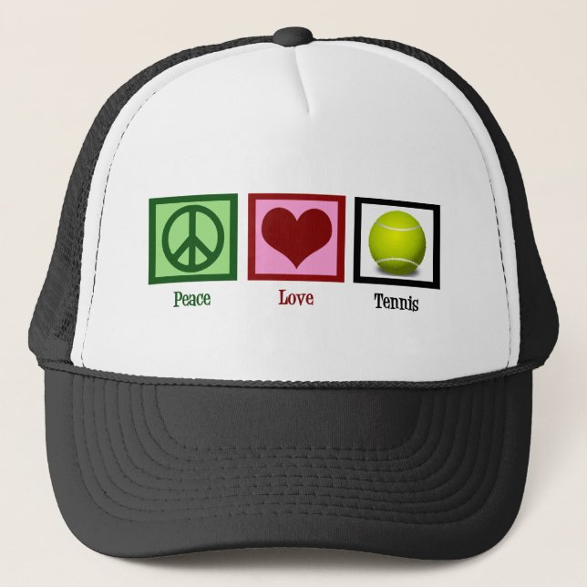Peace Love Tennis Trucker Hat (Front)