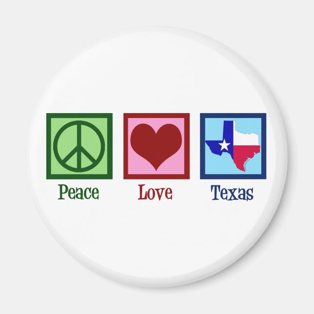 Peace Love Texas State Flag Magnet (Front)