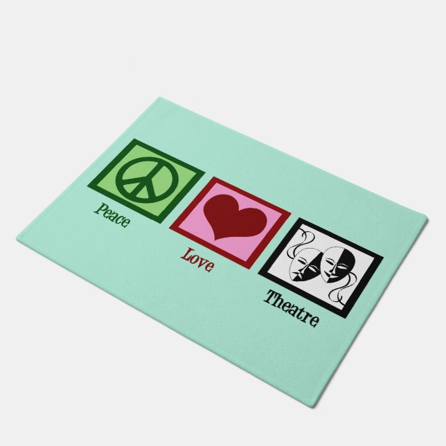 Peace Love Theatre Doormat (Angled)