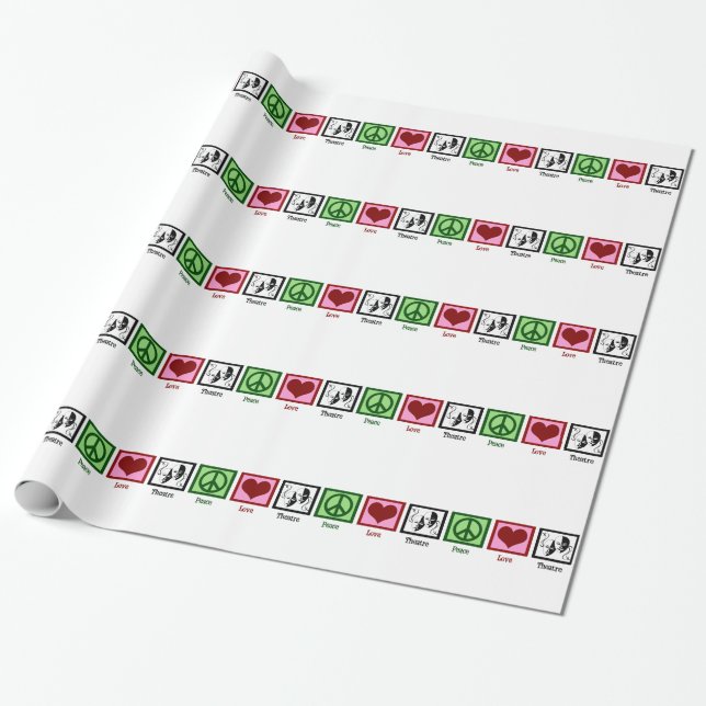 Peace Love Theatre Wrapping Paper (Unrolled)
