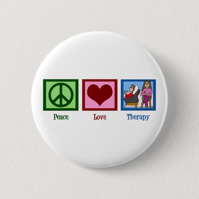 Peace Love Therapy 2 Inch Round Button (Front)