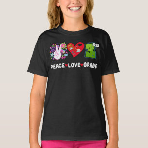 Peace Love Third Grade Squad Back to School 3rd  T-Shirt