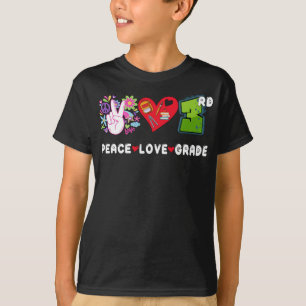 Peace Love Third Grade Squad Back to School 3rd  T-Shirt