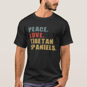Peace Love Tibetan Spaniels Adg130b T-Shirt