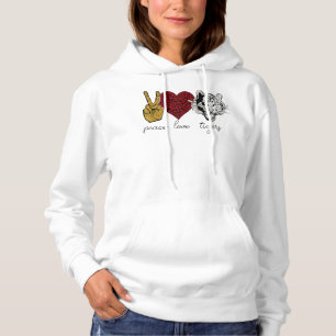Peace Love Tiger Animal Face Tiger Lover Hoodie