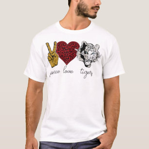 Peace Love Tiger Animal Face Tiger Lover T-Shirt