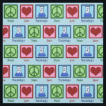 Peace Love Toxicology Fabric<br><div class="desc">Peace Love Toxicology. A cool toxicologist gift for a scientist who works in a lab as a poison and poisoning expert. Support toxicity researchers with this cute design!</div>