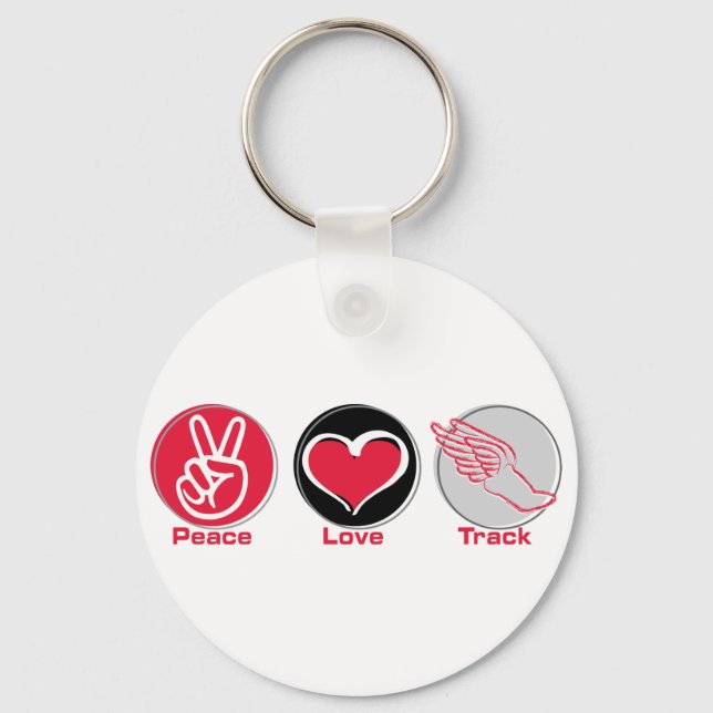 Peace Love Track Keychain (Front)