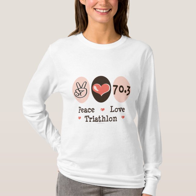 Peace Love Triathlon Long Sleeve Tee (Front)