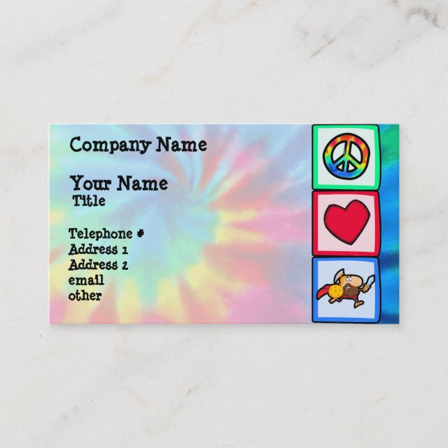 Peace, Love, Trojans Business Card (Front)