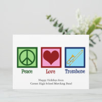 Peace Love Trombone Player Cute Custom