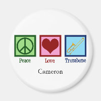 Peace Love Trombone Player Cute Custom