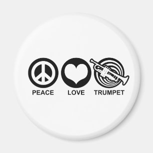 Peace Love Trumpet Magnet