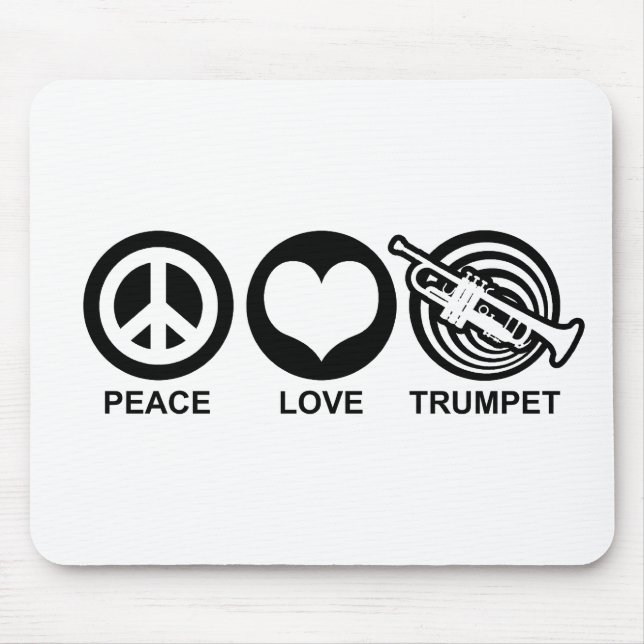 Peace Love Trumpet Mouse Pad (Front)