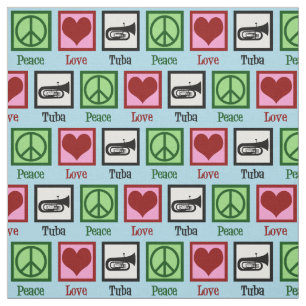 Peace Love Tuba Player Fabric